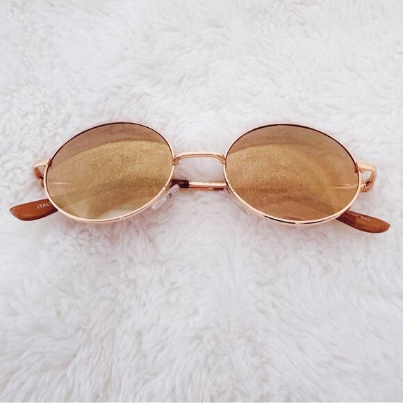 Harper Rose Gold Round Lens Sunglasses - Picture 2 of 10